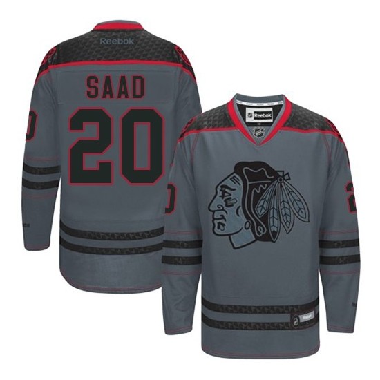 Brandon Saad Chicago Blackhawks Reebok Premier Charcoal Cross Check ...