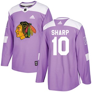 Youth Patrick Sharp Chicago Blackhawks Adidas Authentic Purple Fights Cancer Practice Jersey