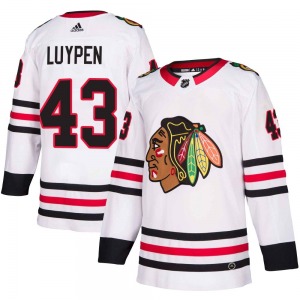 Youth Jalen Luypen Chicago Blackhawks Adidas Authentic White Away Jersey