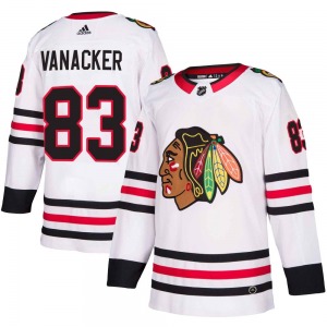 Youth Marek Vanacker Chicago Blackhawks Adidas Authentic White Away Jersey