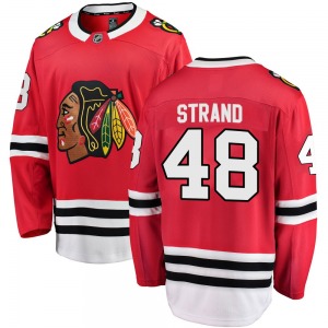 Youth Austin Strand Chicago Blackhawks Fanatics Branded Breakaway Red Home Jersey