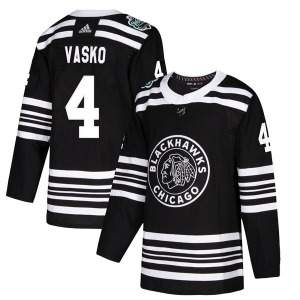 Elmer Vasko Chicago Blackhawks Adidas Authentic Black 2019 Winter Classic Jersey