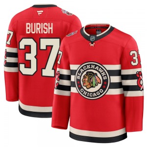 Youth Adam Burish Chicago Blackhawks Fanatics Premium Red 2025 Winter Classic Jersey