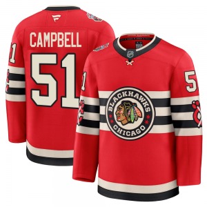 Youth Brian Campbell Chicago Blackhawks Fanatics Premium Red 2025 Winter Classic Jersey