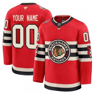 Youth Custom Chicago Blackhawks Fanatics Premium Red Custom 2025 Winter Classic Jersey