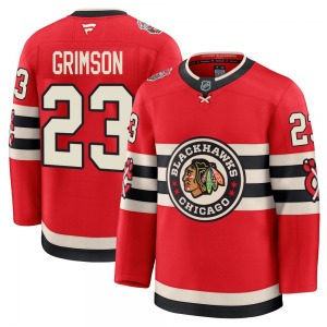 Youth Stu Grimson Chicago Blackhawks Fanatics Premium Red 2025 Winter Classic Jersey