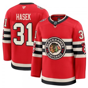 Youth Dominik Hasek Chicago Blackhawks Fanatics Premium Red 2025 Winter Classic Jersey