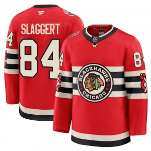 Youth Landon Slaggert Chicago Blackhawks Fanatics Premium Red 2025 Winter Classic Jersey