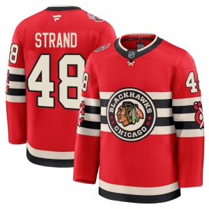 Youth Austin Strand Chicago Blackhawks Fanatics Premium Red 2025 Winter Classic Jersey