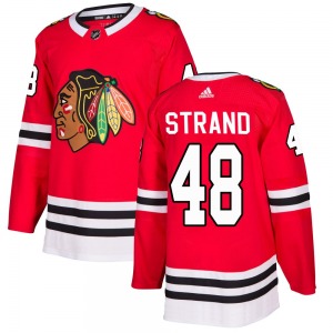 Austin Strand Chicago Blackhawks Adidas Authentic Red Home Jersey