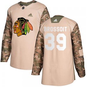 Youth Laurent Brossoit Chicago Blackhawks Adidas Authentic Camo Veterans Day Practice Jersey