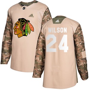 Youth Doug Wilson Chicago Blackhawks Adidas Authentic Camo Veterans Day Practice Jersey