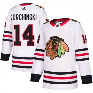 Kevin Korchinski Chicago Blackhawks Adidas Authentic White Away Jersey