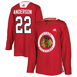 Youth Joey Anderson Chicago Blackhawks Adidas Authentic Red Home Practice Jersey