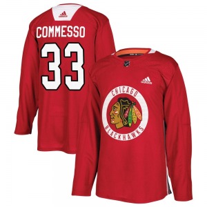 Youth Drew Commesso Chicago Blackhawks Adidas Authentic Red Home Practice Jersey