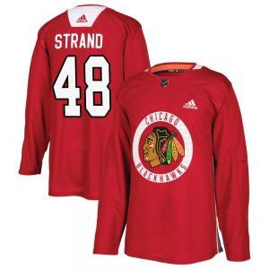 Youth Austin Strand Chicago Blackhawks Adidas Authentic Red Home Practice Jersey