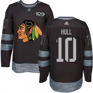 Dennis Hull Chicago Blackhawks Authentic Black 1917-2017 100th Anniversary Jersey