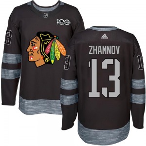 Youth Alex Zhamnov Chicago Blackhawks Authentic Black 1917-2017 100th Anniversary Jersey