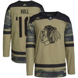 Dennis Hull Chicago Blackhawks Adidas Authentic Camo Military Appreciation Practice Jersey